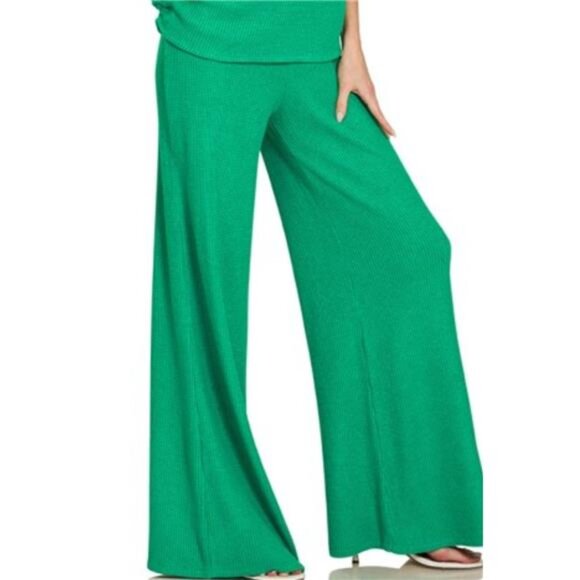 nwt Zenana Sweater Mock Neck Top & Long Pants Set - Picture 3 of 3
